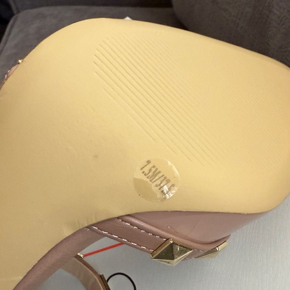 Sole Society Nude Heels with Gold Accents - Picture 10 of 12